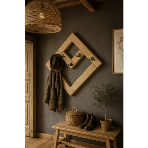 WDC-39 WIESZAK ŚCIENNY DREWNIANY Dąb Olcha Rozmiar od 60 do 70 cm